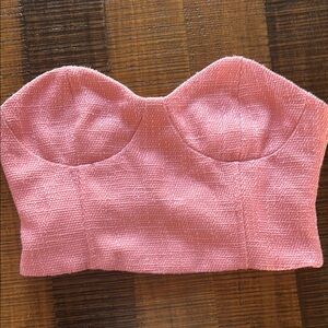 Pink Textured Bustier Top